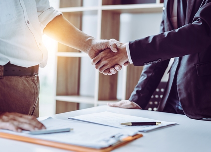 Lawyers attorneys shaking hands